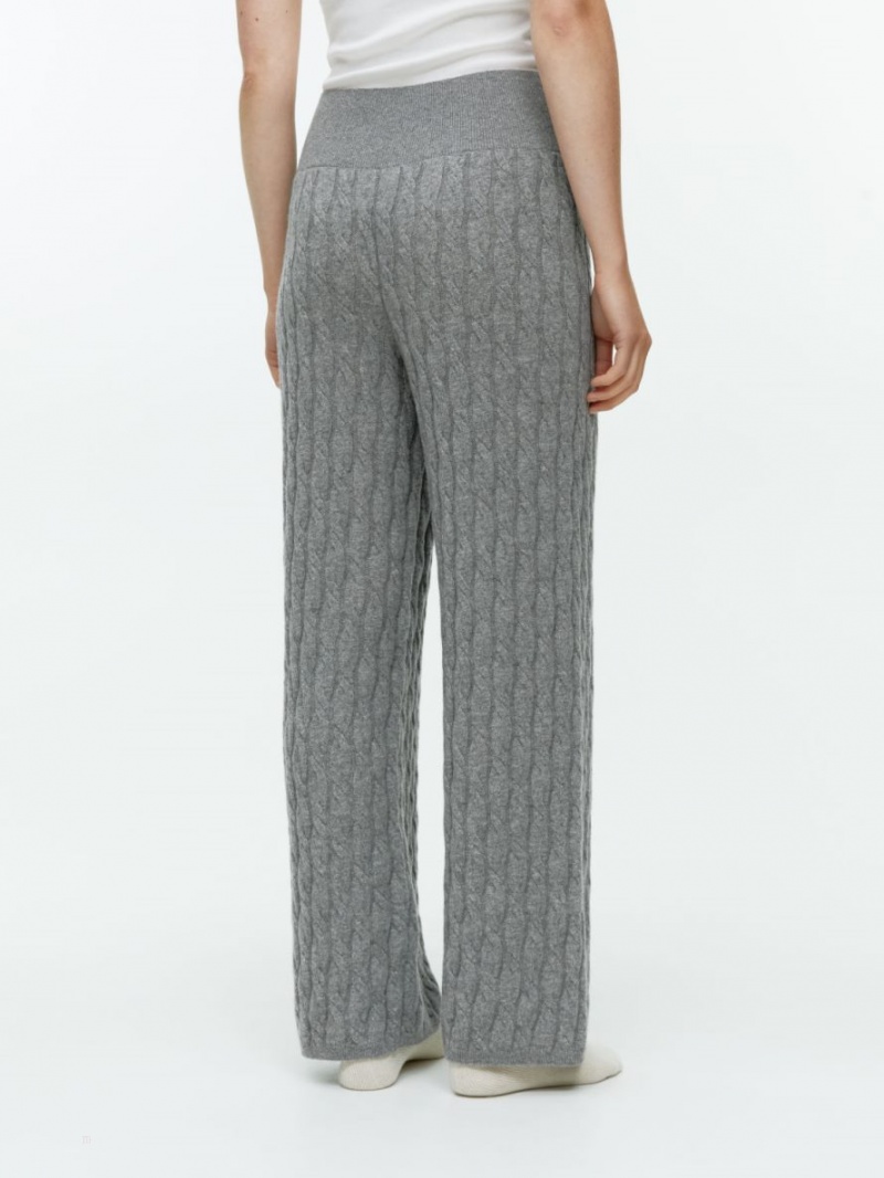 Pantaloni Arket Cashmere Cable-Knit Dama Gri | Romania-SHFE85742