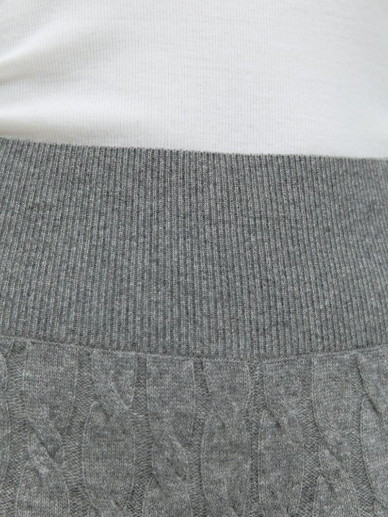 Pantaloni Arket Cashmere Cable-Knit Dama Gri | Romania-SHFE85742