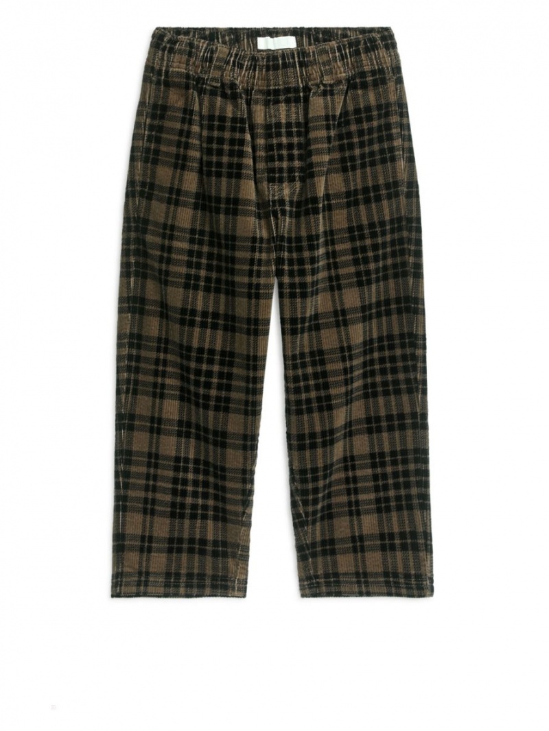 Pantaloni Arket Checked Corduroy Baieti Maro | Romania-KMVN71520