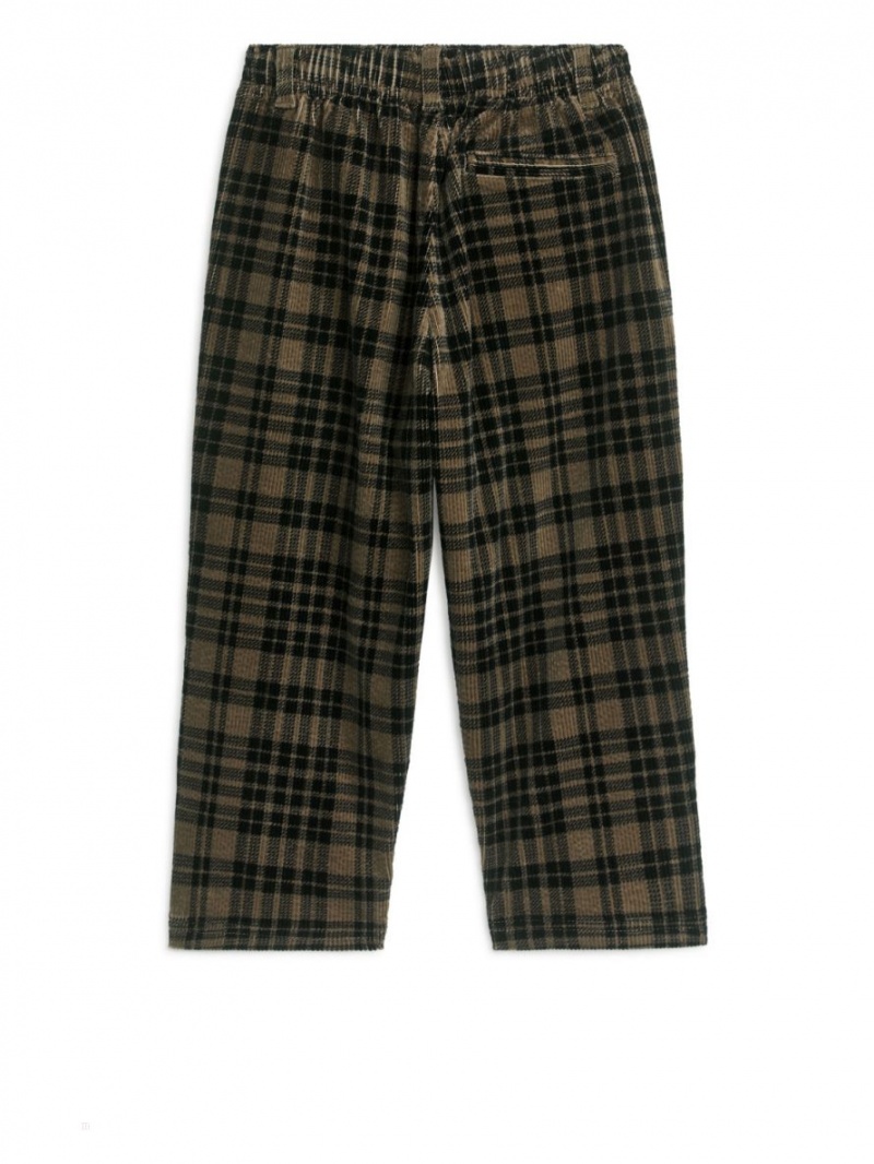 Pantaloni Arket Checked Corduroy Baieti Maro | Romania-KMVN71520