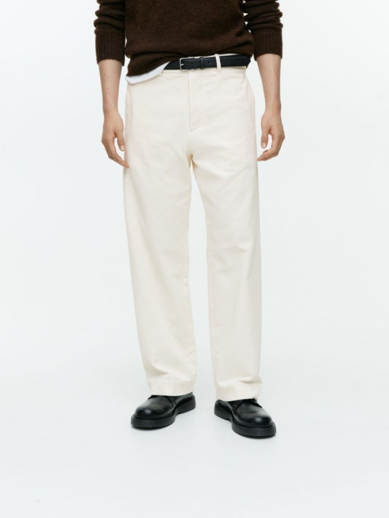 Pantaloni Arket Corduroy Barbati Albi | Romania-VUQZ20493