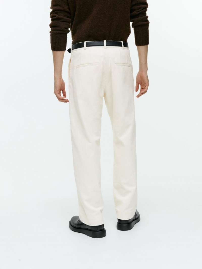 Pantaloni Arket Corduroy Barbati Albi | Romania-VUQZ20493