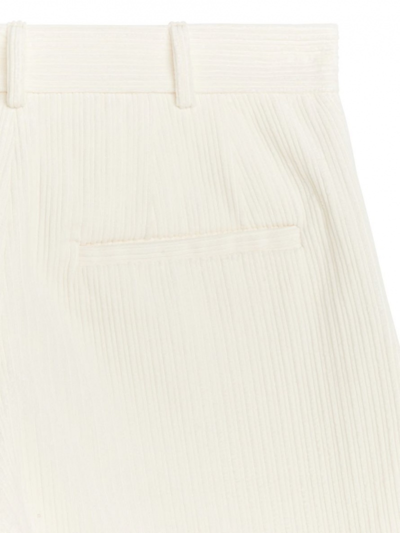 Pantaloni Arket Corduroy Barbati Albi | Romania-VUQZ20493