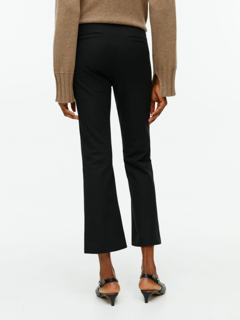 Pantaloni Arket Cropped Bumbac Stretch Dama Negrii | Romania-DZEA74910