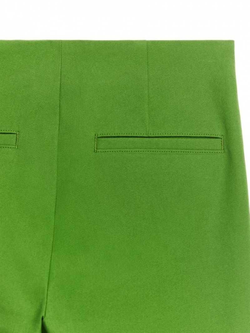 Pantaloni Arket Cropped Bumbac Stretch Dama Verzi | Romania-JCXD38406