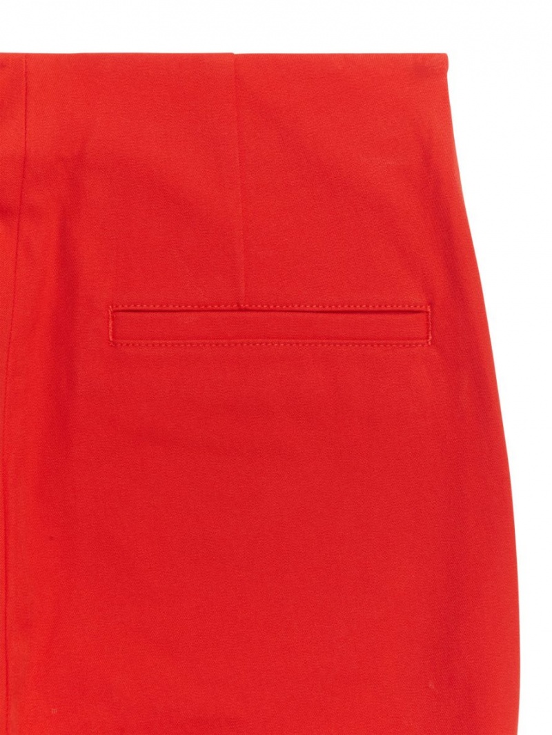 Pantaloni Arket Cropped Bumbac Stretch Dama Roz Rosii | Romania-HXRL27439