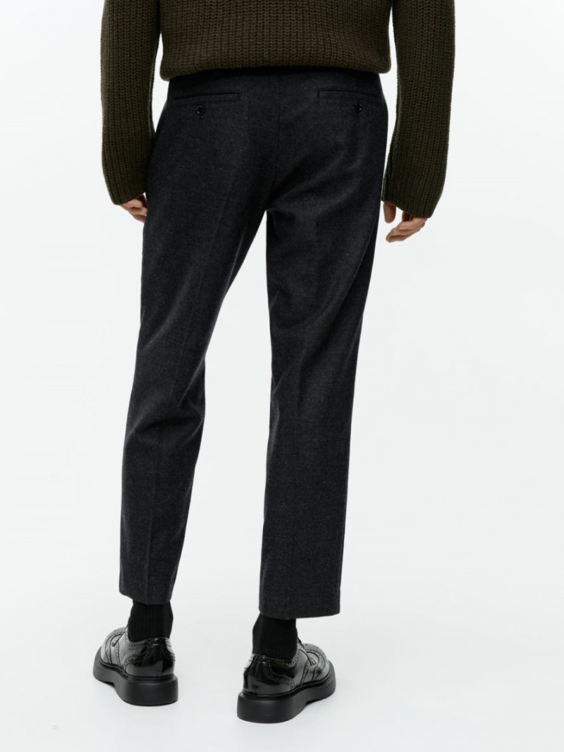 Pantaloni Arket Cropped Tapered Lână Barbati Gri | Romania-MUTP95036