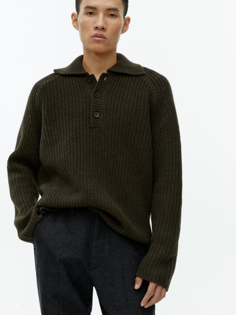 Pantaloni Arket Cropped Tapered Lână Barbati Gri | Romania-MUTP95036