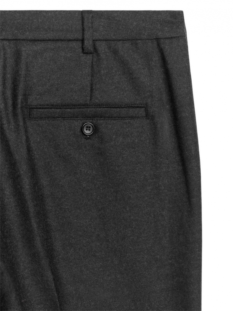 Pantaloni Arket Cropped Tapered Lână Barbati Gri | Romania-MUTP95036