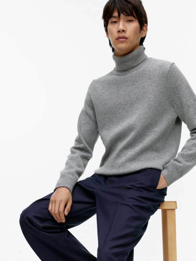 Pantaloni Arket Drept-Fit Twill Barbati Albastri Inchis | Romania-OFSH40182