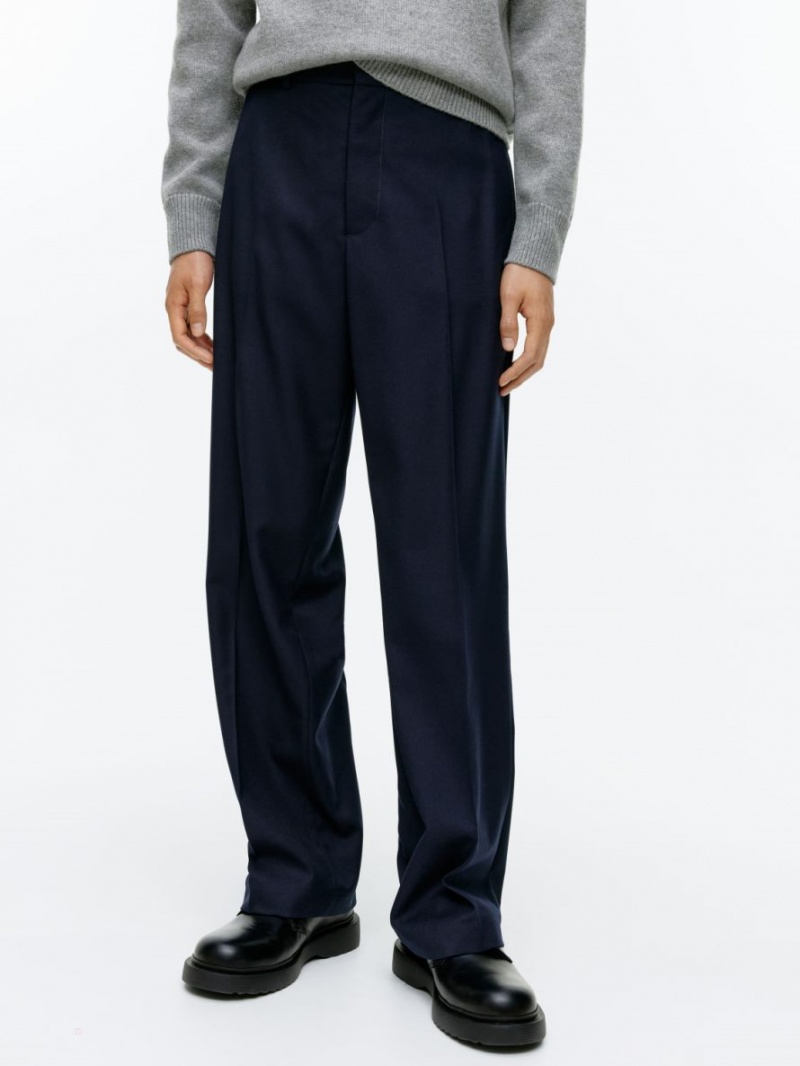 Pantaloni Arket Drept-Fit Twill Barbati Albastri Inchis | Romania-OFSH40182