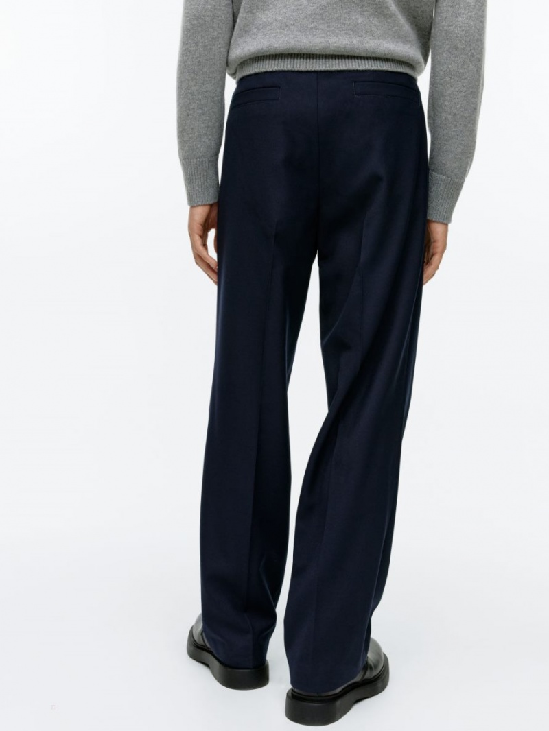 Pantaloni Arket Drept-Fit Twill Barbati Albastri Inchis | Romania-OFSH40182