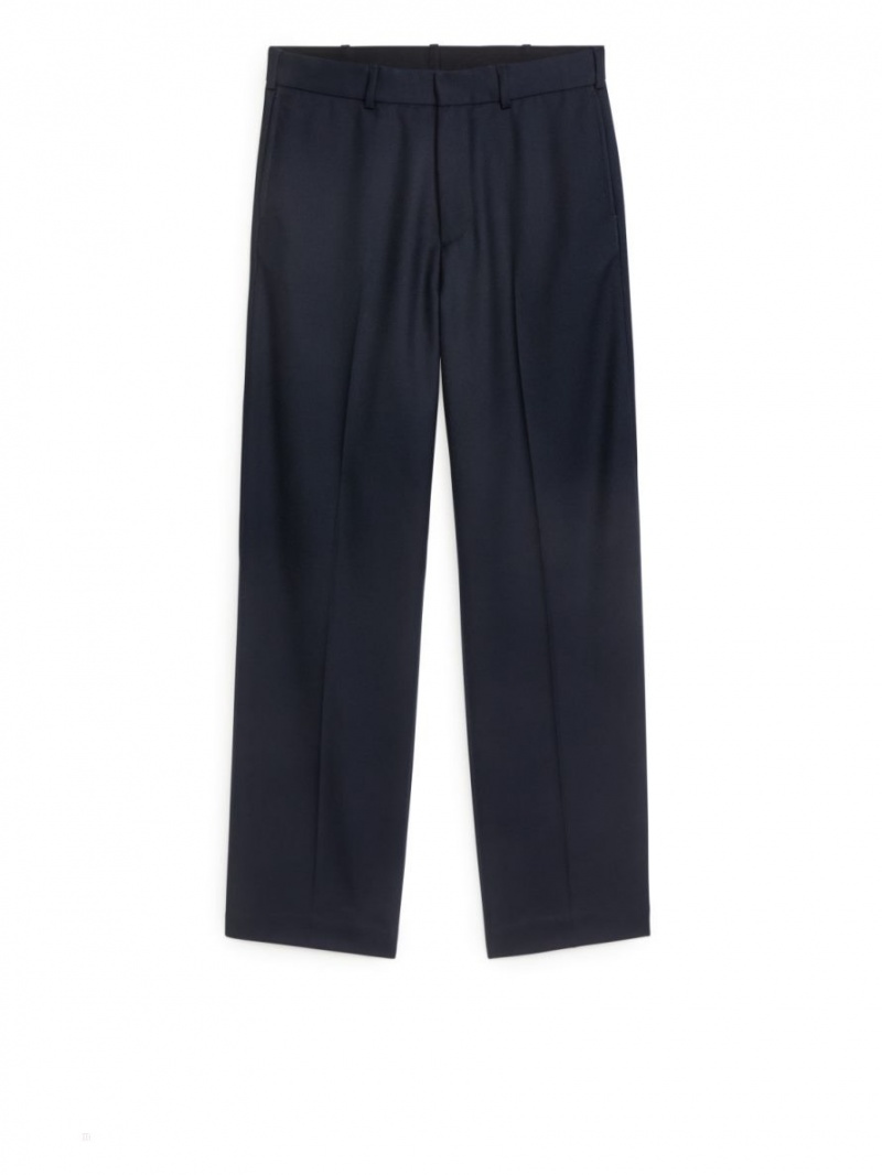 Pantaloni Arket Drept-Fit Twill Barbati Albastri Inchis | Romania-OFSH40182