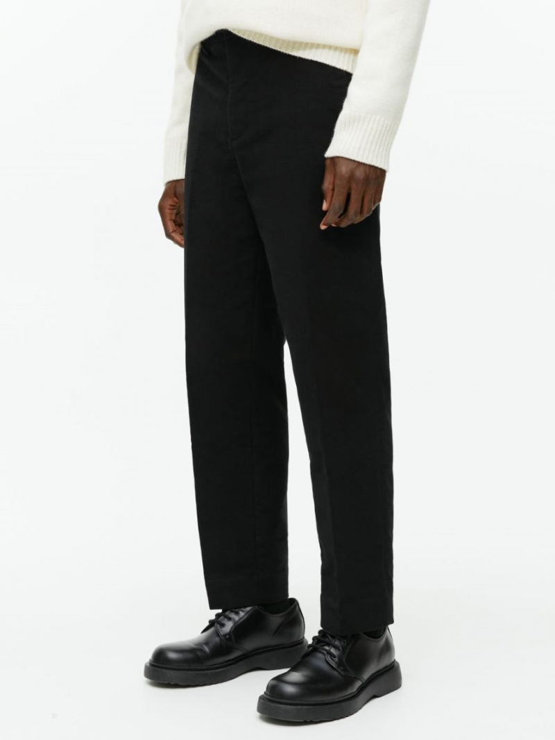 Pantaloni Arket Dressed Bumbac Barbati Negrii | Romania-EZBF12485