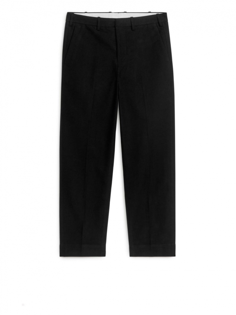 Pantaloni Arket Dressed Bumbac Barbati Negrii | Romania-EZBF12485