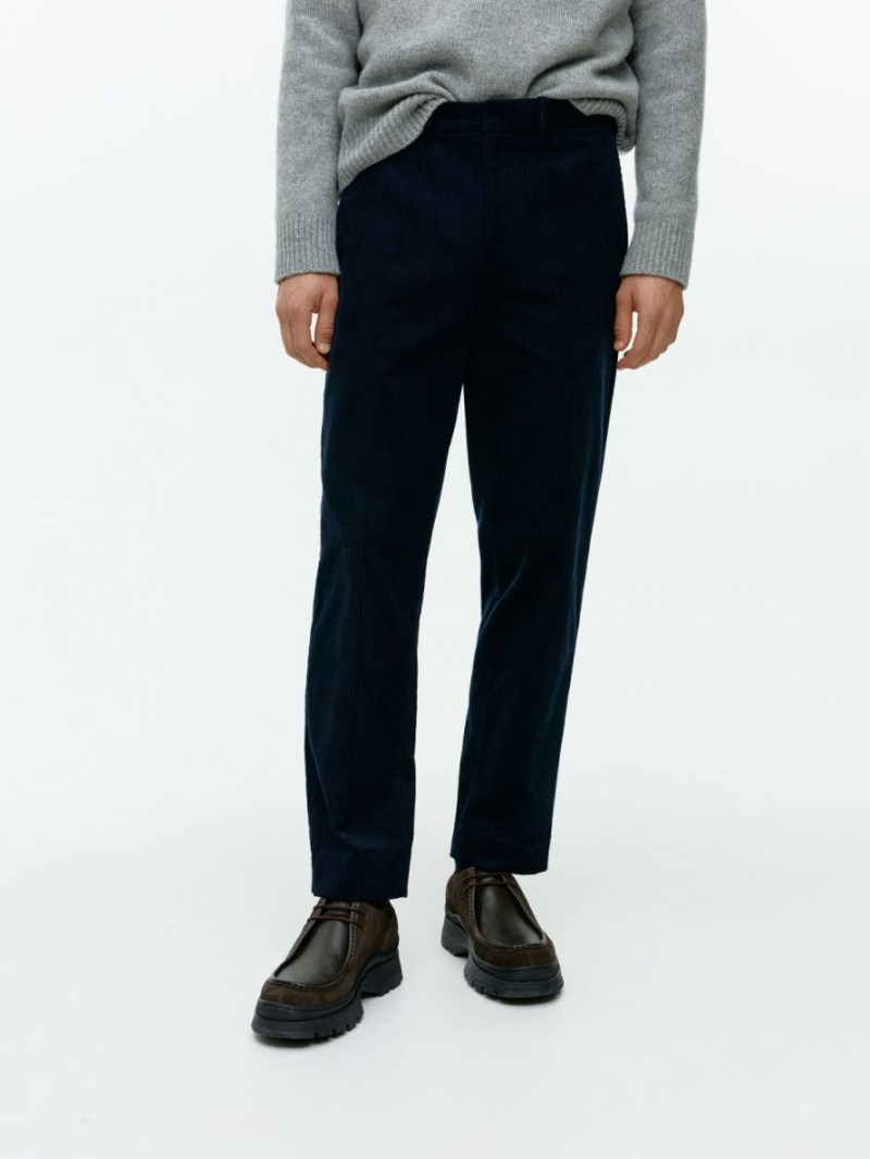 Pantaloni Arket Dressed Corduroy Barbati Albastri Inchis | Romania-QGVM18645