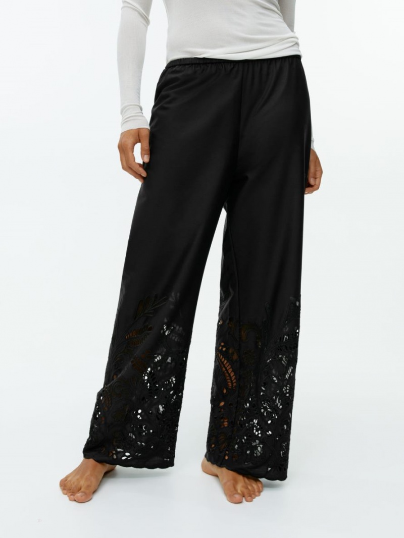 Pantaloni Arket Embroidered Dama Negrii | Romania-AXLE52780