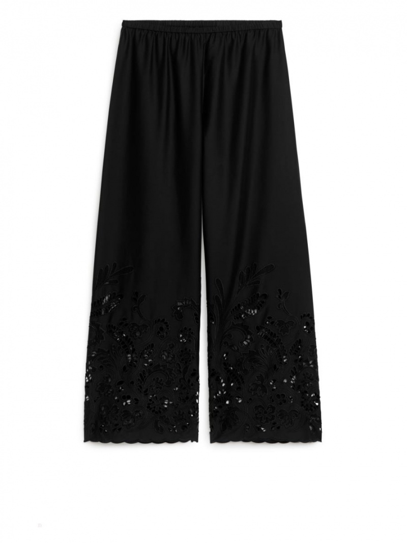 Pantaloni Arket Embroidered Dama Negrii | Romania-AXLE52780