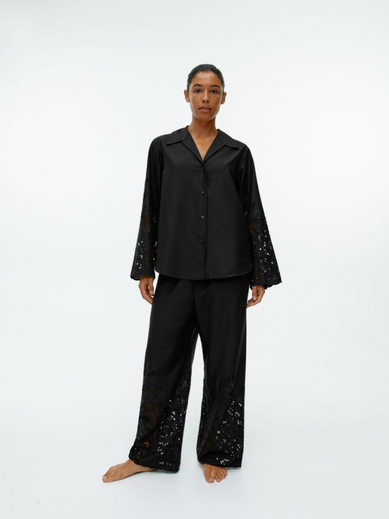 Pantaloni Arket Embroidered Dama Negrii | Romania-AXLE52780