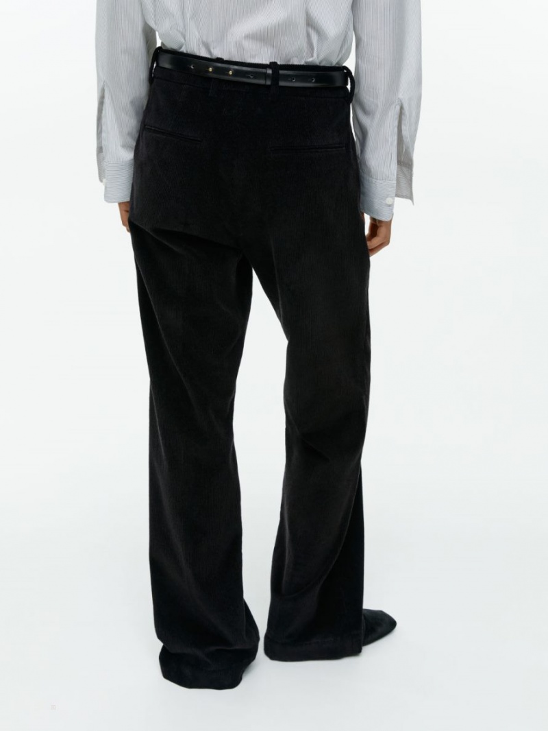 Pantaloni Arket Flared Corduroy Dama Negrii | Romania-MVAC27583