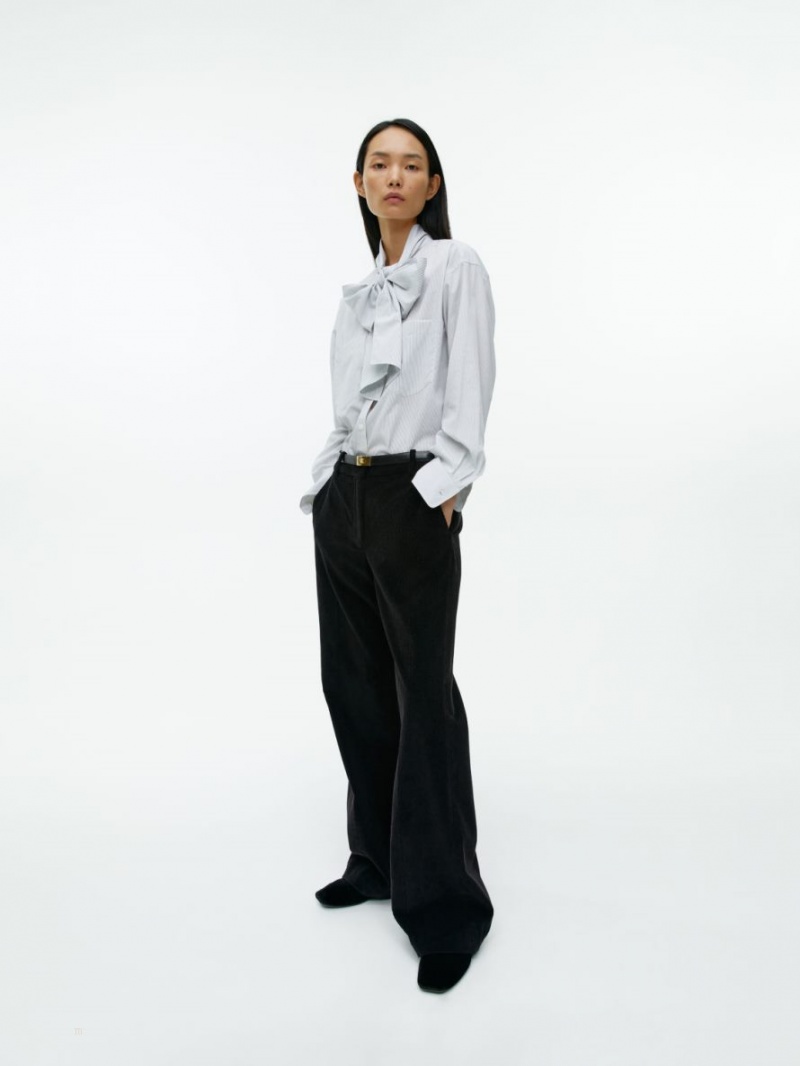 Pantaloni Arket Flared Corduroy Dama Negrii | Romania-MVAC27583
