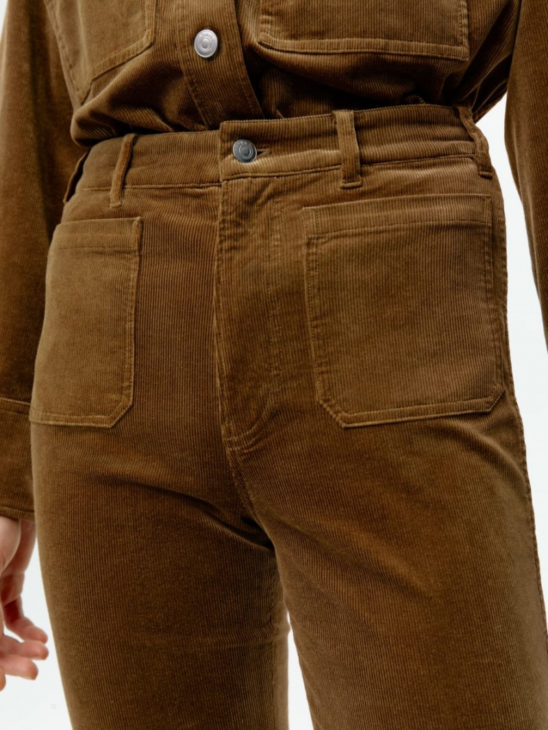 Pantaloni Arket Flared Corduroy Dama Rosii Maro | Romania-QKYV45817