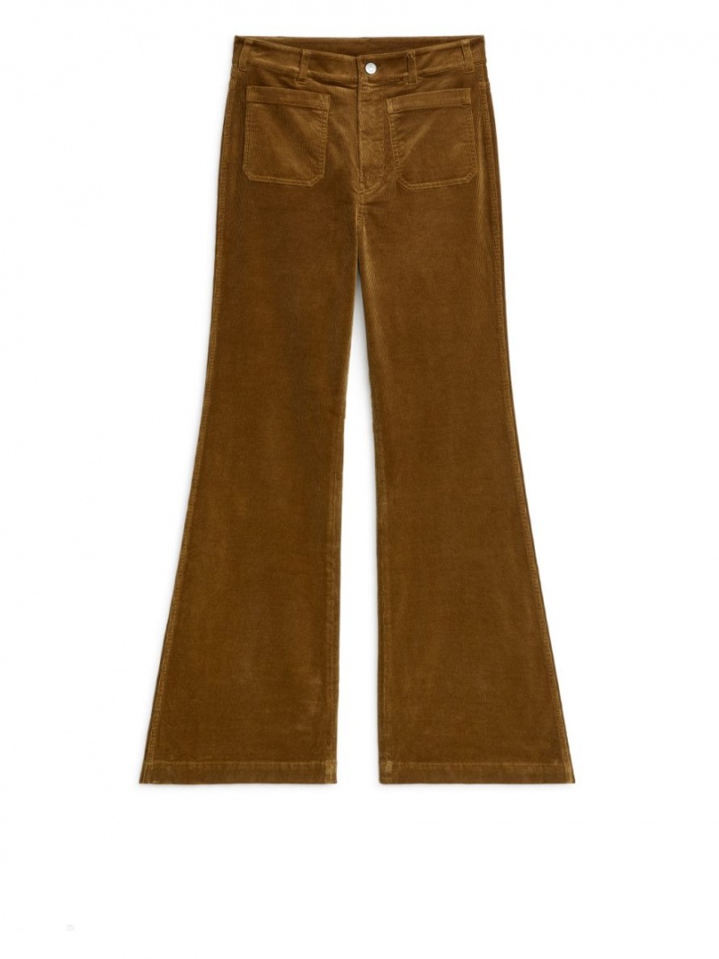 Pantaloni Arket Flared Corduroy Dama Rosii Maro | Romania-QKYV45817