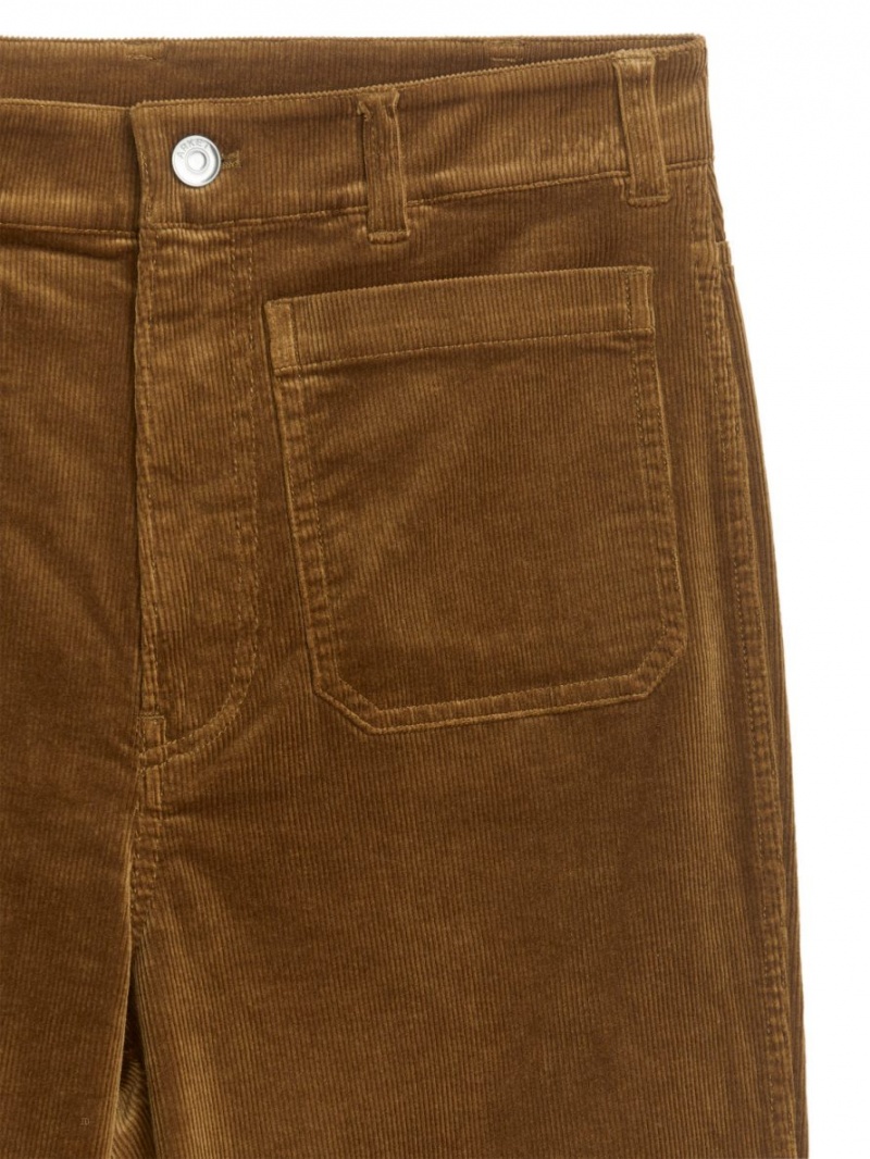 Pantaloni Arket Flared Corduroy Dama Rosii Maro | Romania-QKYV45817