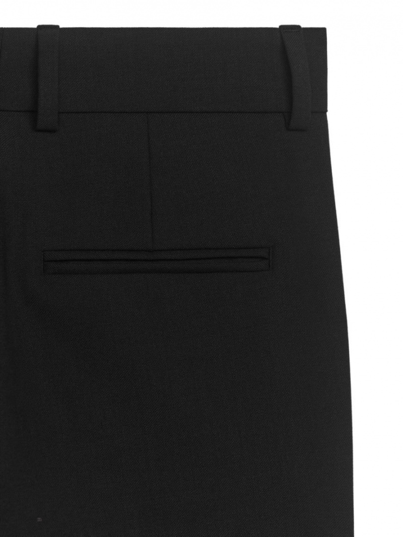 Pantaloni Arket Flared Lână Twill Dama Negrii | Romania-FOGK32906