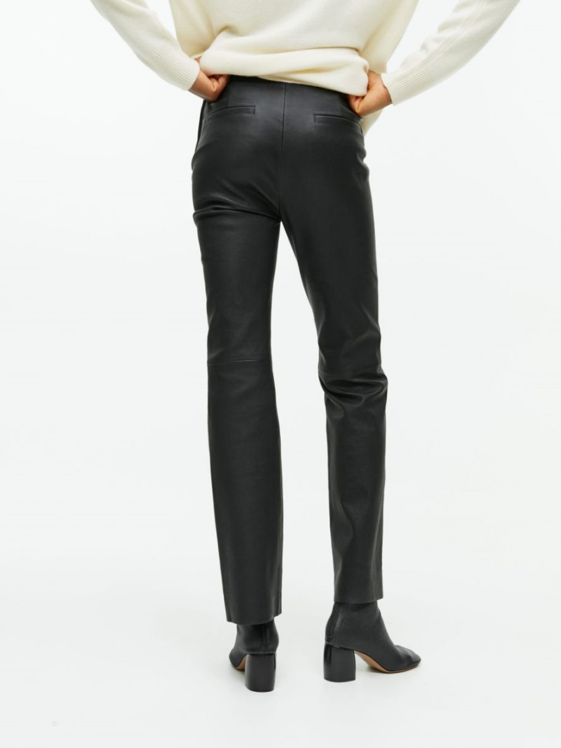 Pantaloni Arket Flared Piele Dama Negrii | Romania-HCOT84527