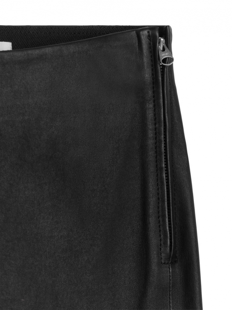 Pantaloni Arket Flared Piele Dama Negrii | Romania-HCOT84527