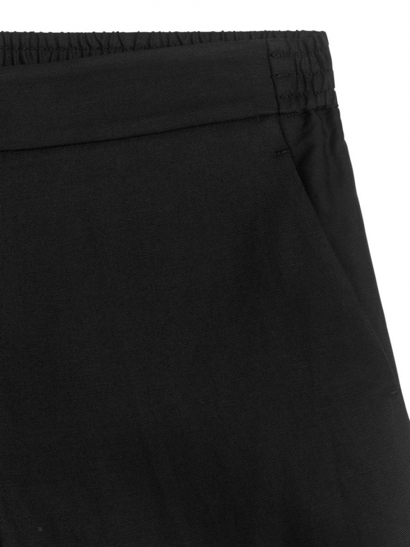Pantaloni Arket Fluid Linen Blend Dama Negrii | Romania-ZPUL78924