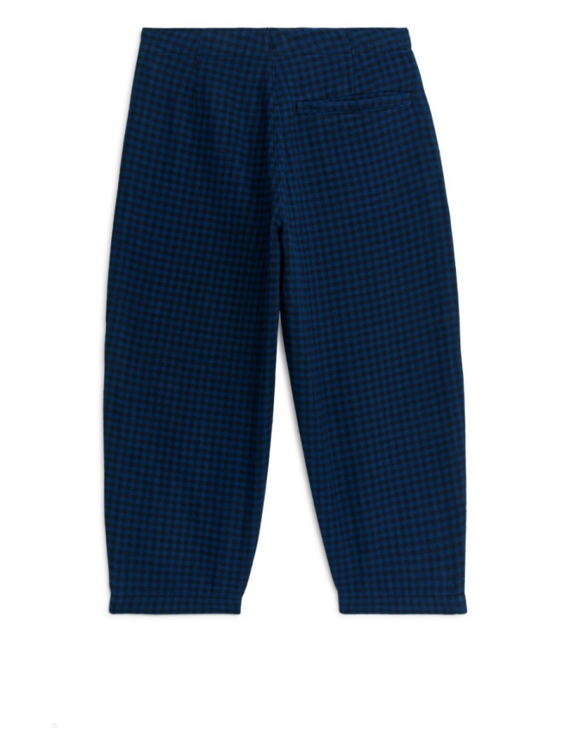 Pantaloni Arket Gingham Flannel Baieti Albastri | Romania-AIUN46258