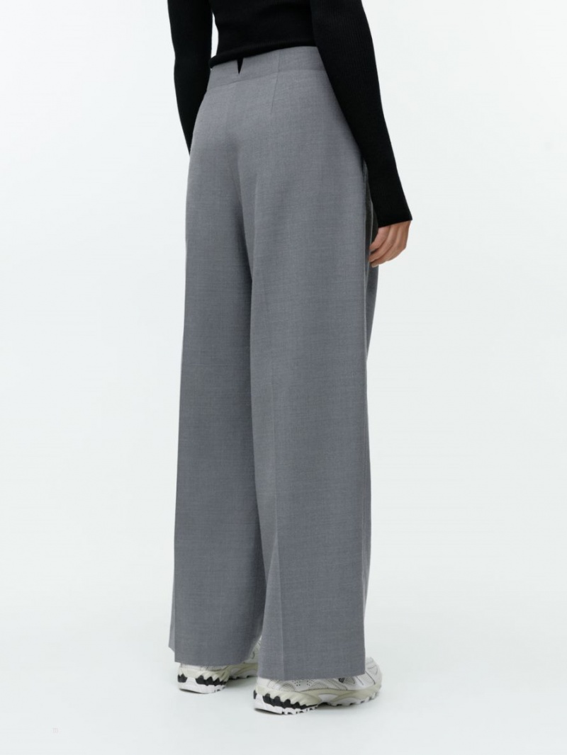 Pantaloni Arket High-Talie Flannel Dama Gri | Romania-CJSH65831