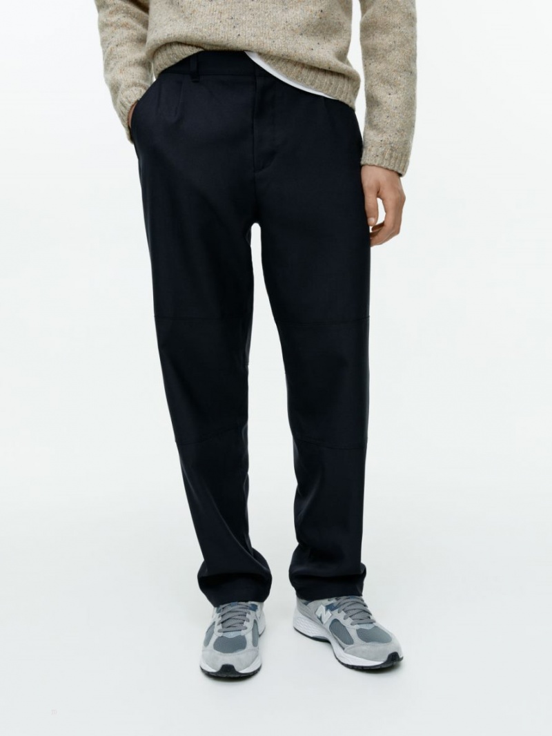 Pantaloni Arket Hopsack Barbati Albastri Inchis | Romania-GKJM53086