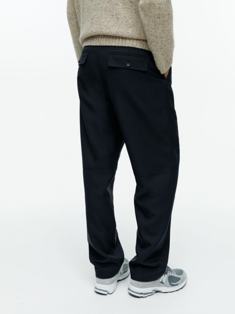 Pantaloni Arket Hopsack Barbati Albastri Inchis | Romania-GKJM53086