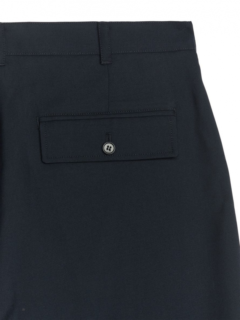 Pantaloni Arket Hopsack Barbati Albastri Inchis | Romania-GKJM53086