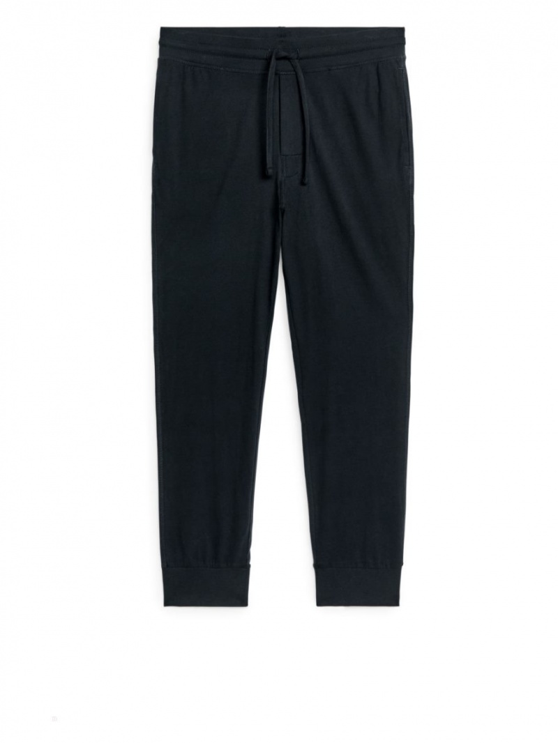 Pantaloni Arket Jersey Lounge Barbati Negrii | Romania-EBSD47325