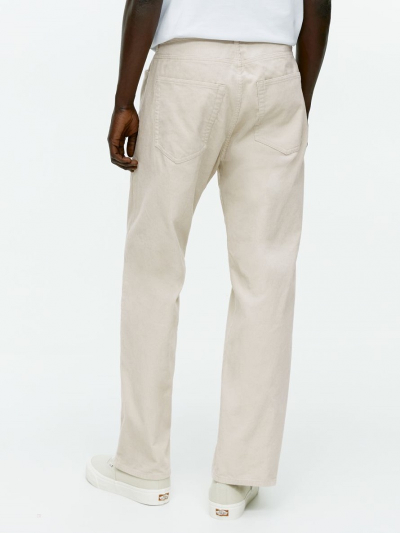 Pantaloni Arket LOOSE Corduroy Barbati Albi | Romania-GHVD27509