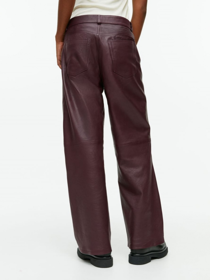 Pantaloni Arket Largi-Leg Piele Dama Visinii | Romania-RGOL14058