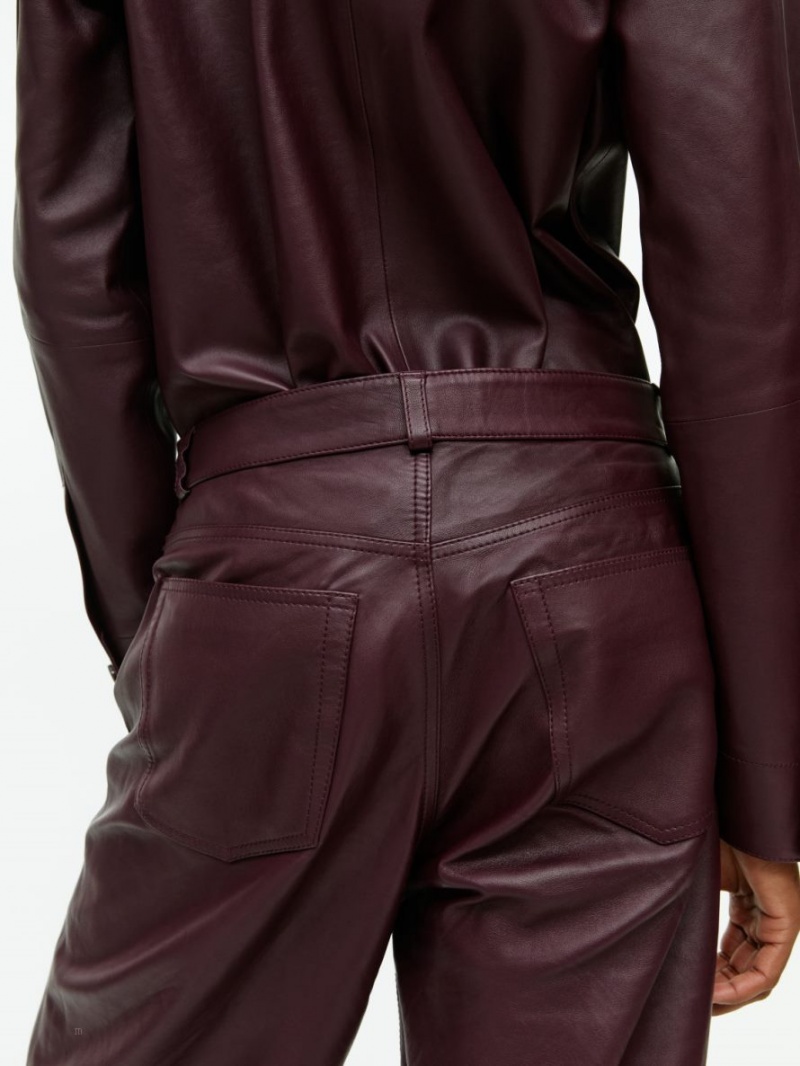 Pantaloni Arket Largi-Leg Piele Dama Visinii | Romania-RGOL14058