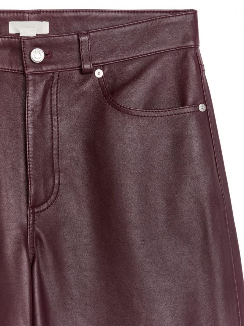 Pantaloni Arket Largi-Leg Piele Dama Visinii | Romania-RGOL14058