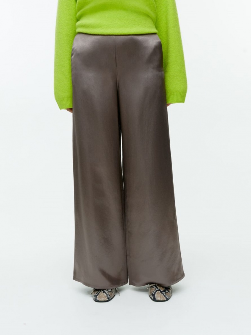 Pantaloni Arket Largi-Leg Satin Dama Maro | Romania-AXKO69312