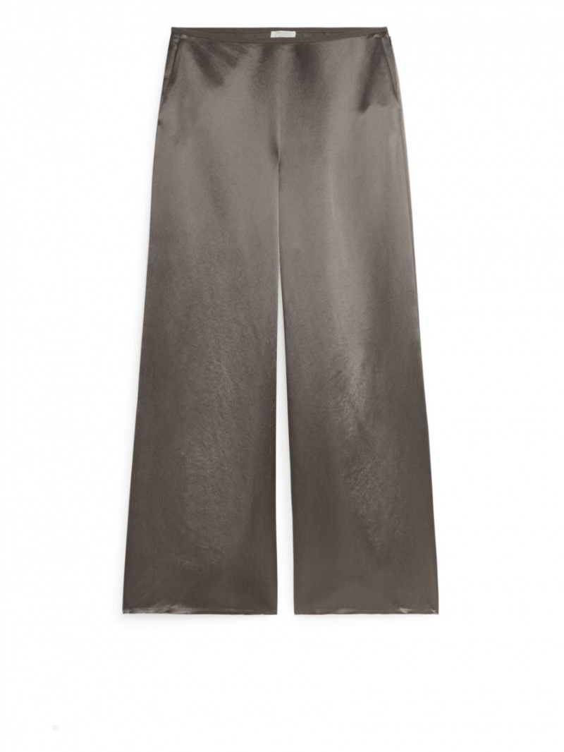 Pantaloni Arket Largi-Leg Satin Dama Maro | Romania-AXKO69312