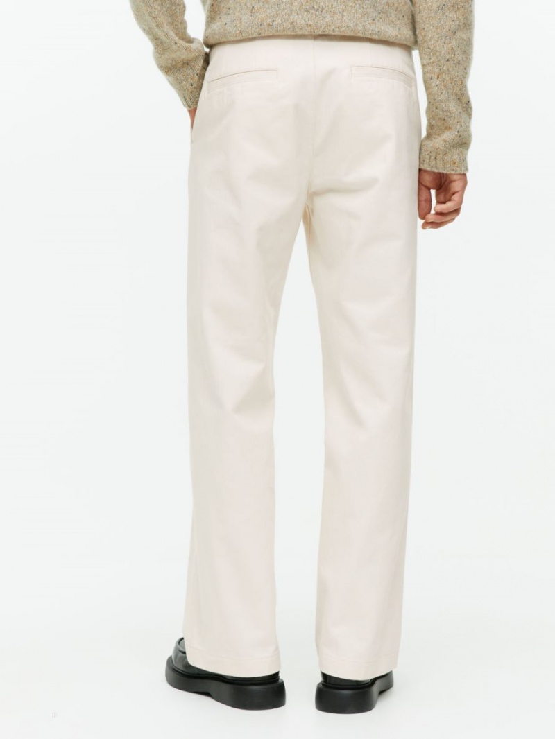 Pantaloni Arket Largi Bumbac Barbati Albi | Romania-HGBQ73519
