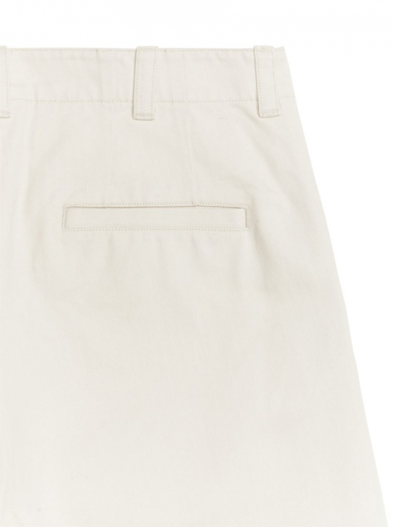 Pantaloni Arket Largi Bumbac Barbati Albi | Romania-HGBQ73519
