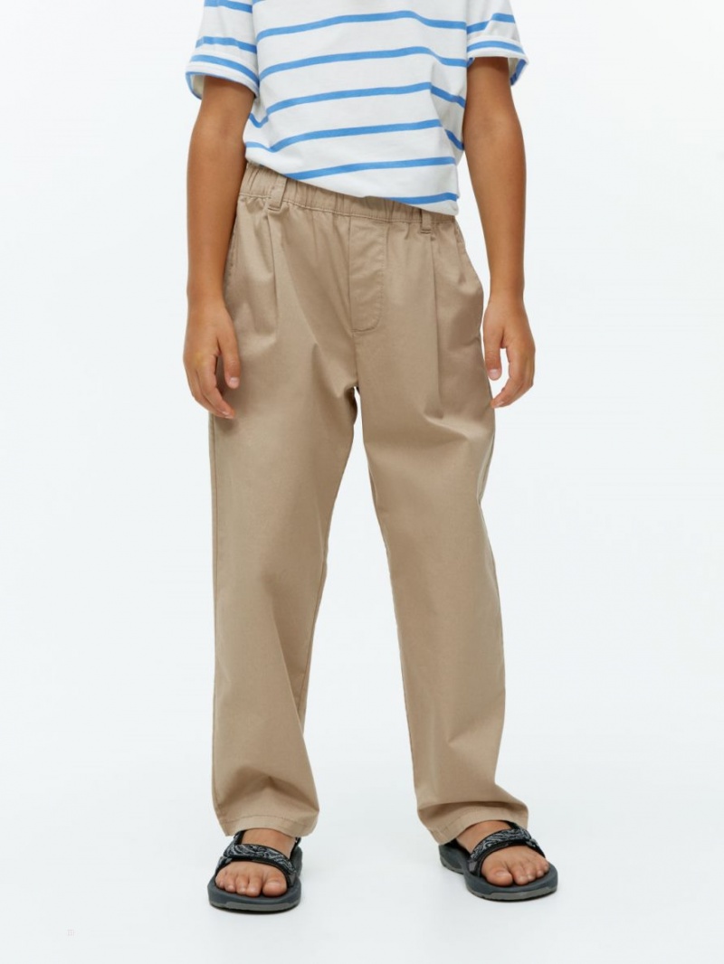 Pantaloni Arket Largi Bumbac Chinos Baieti Bej | Romania-UIPV25914