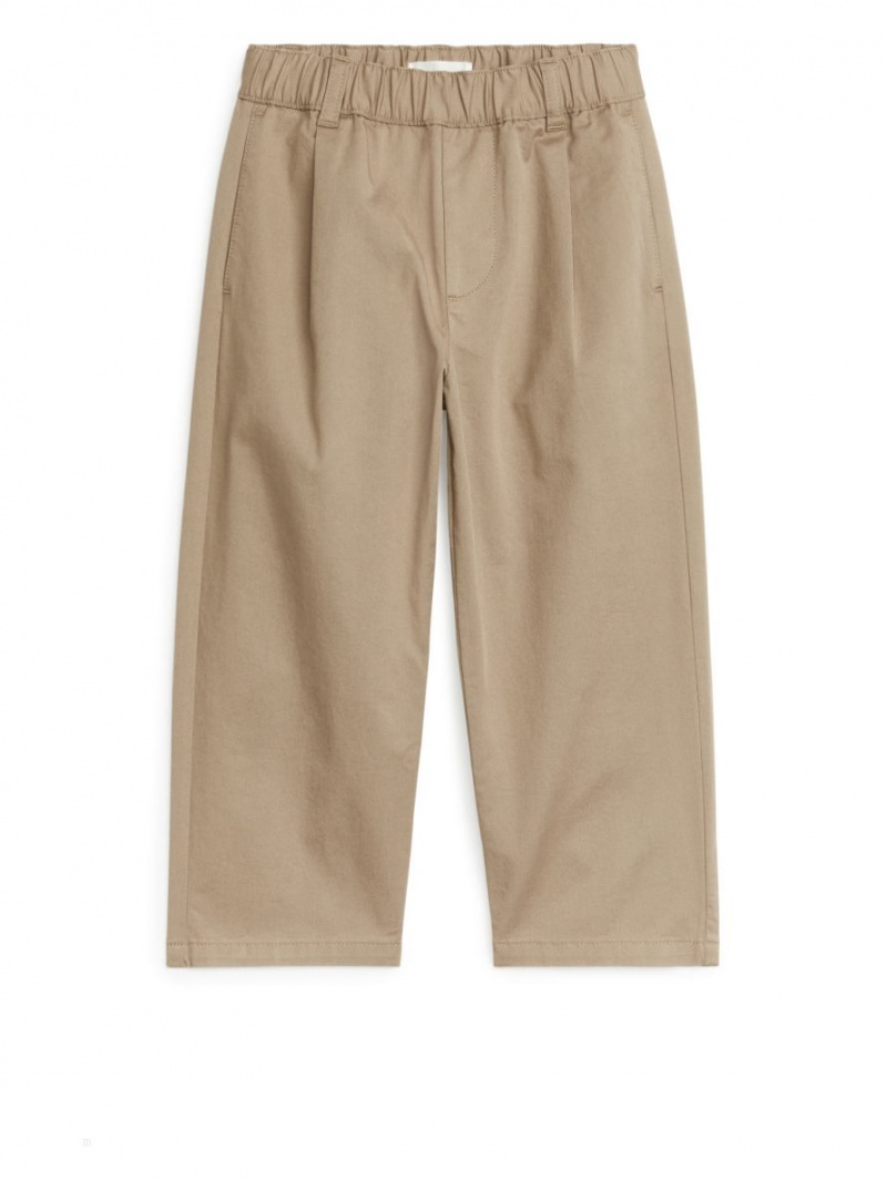 Pantaloni Arket Largi Bumbac Chinos Baieti Bej | Romania-UIPV25914