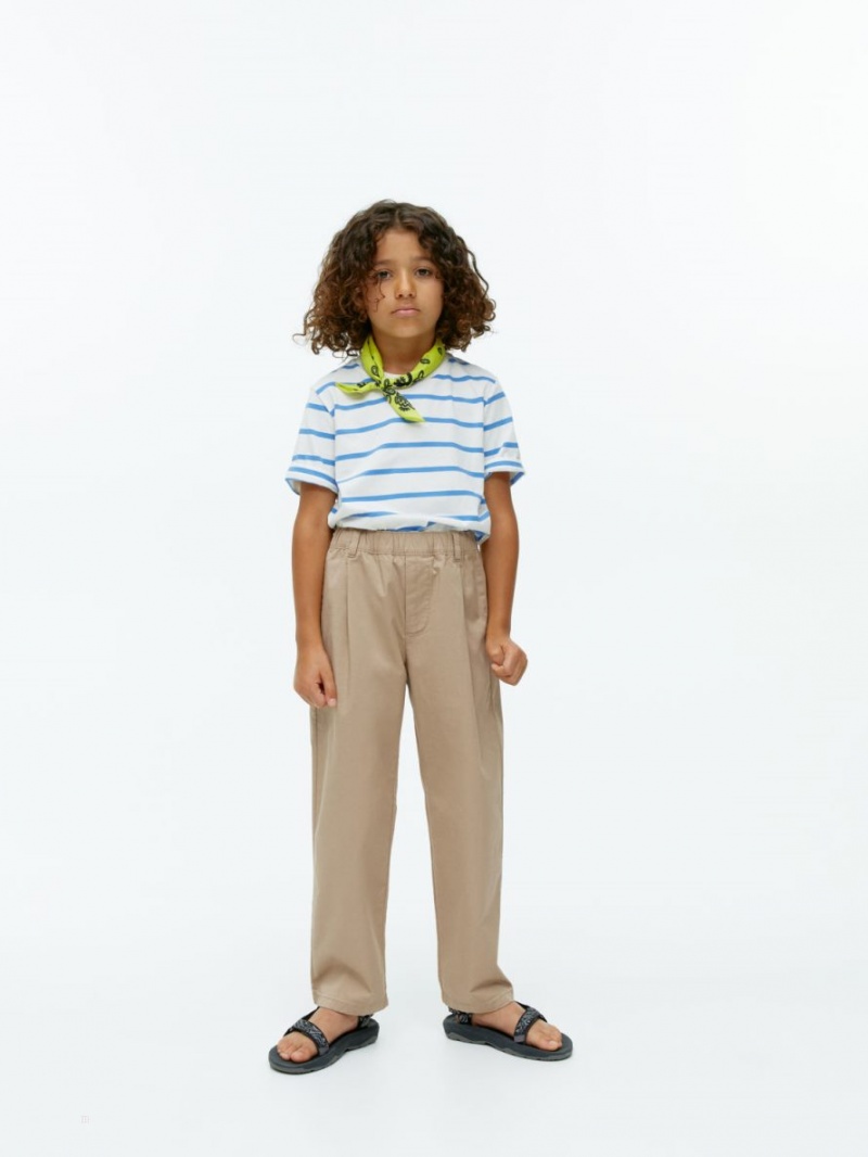 Pantaloni Arket Largi Bumbac Chinos Baieti Bej | Romania-UIPV25914
