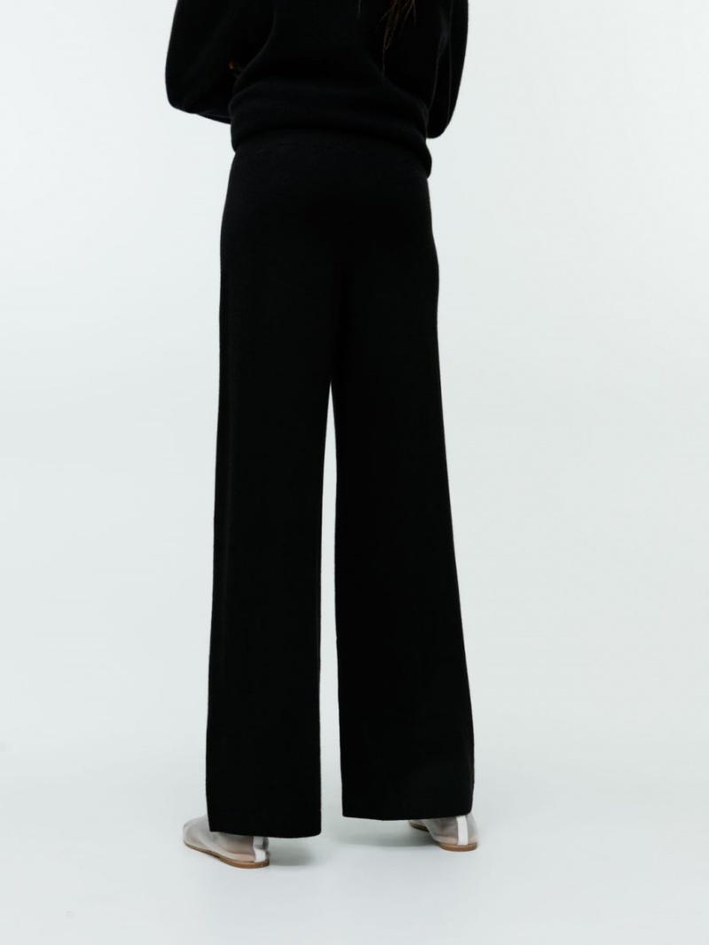 Pantaloni Arket Largi Cashmere Dama Negrii | Romania-OZAM84201